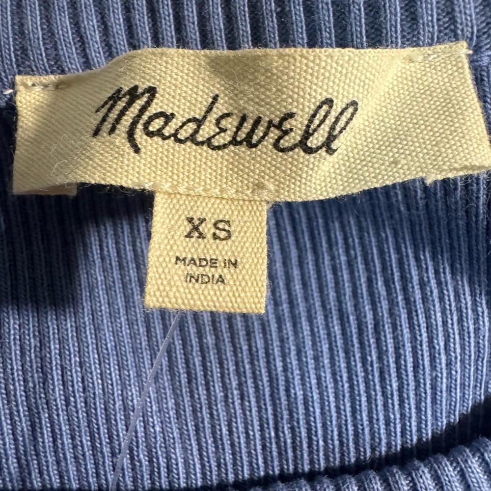 MADEWELL GARMENT-DYED RIBBED CREWNECK TEE TOP - Picture 6 of 8